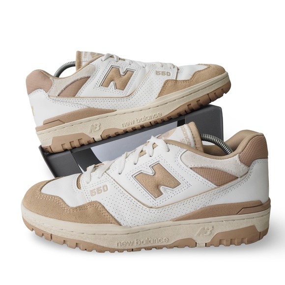 New Balance Shoes - New Balance 550 Incense Casual Sneakers Mens 7.5 Womens 9 White Tan BB550NEC